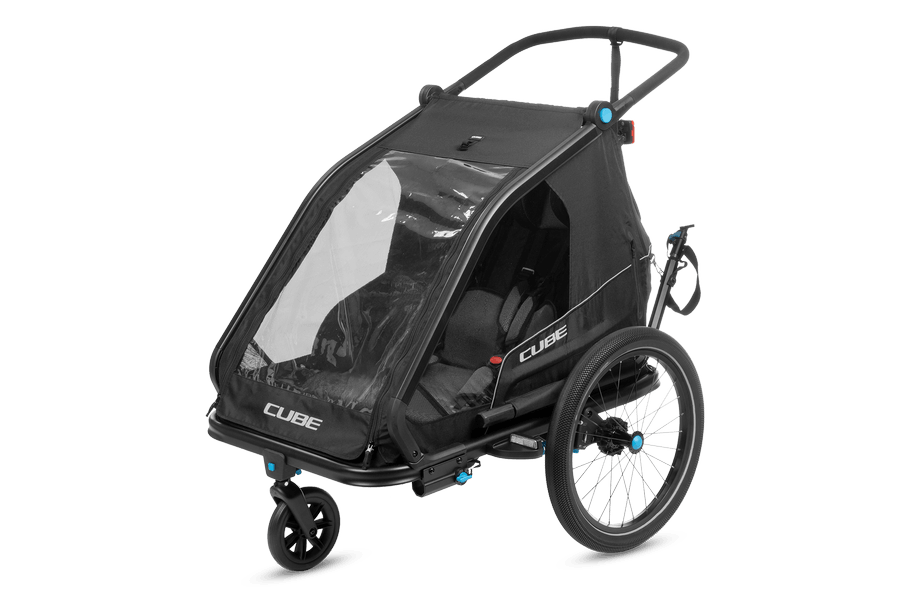 CUBE Kinder Fahrradanhänger Double CMPT black