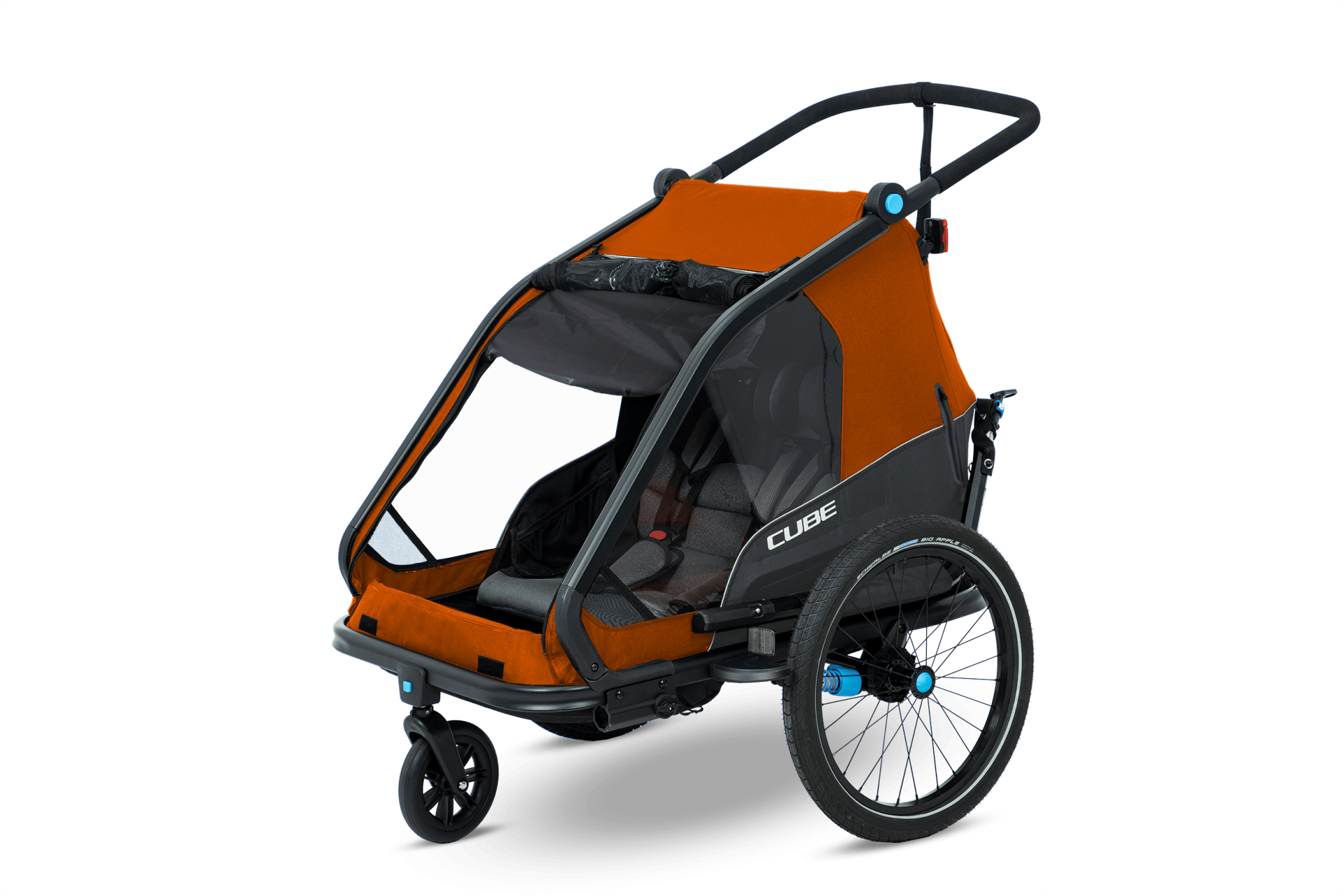 CUBE Kinder Fahrradanhänger Double CMPT X - grau/orange - k.A.